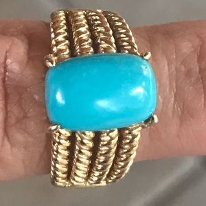 Turquoise ring. 14k gold over Sterling silver.
